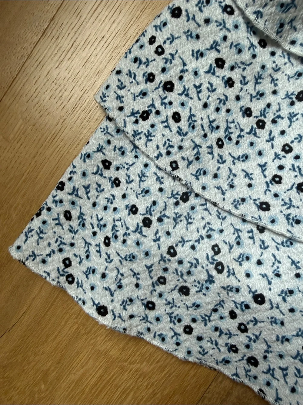 Zara Pink and Light Blue Floral Smocked Mini Skirts